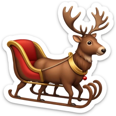 reindeer with sleigh sticker