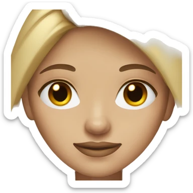 Brown blond hair woman with dark brown eyes and lashes light skin sticker