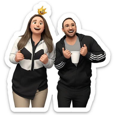 playful moment indoors with friends sticker