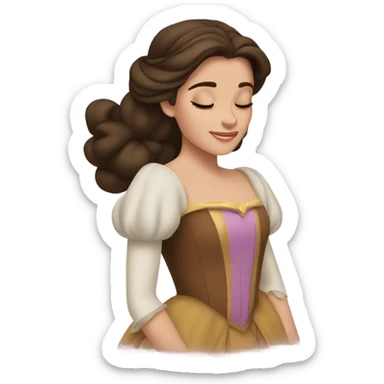 Sleeping brunette beauty princess Disney sticker
