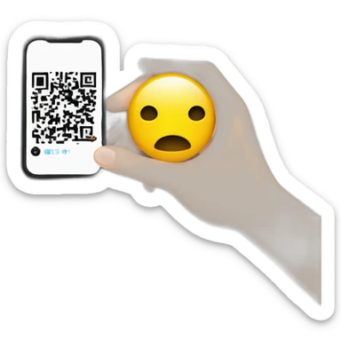a hand holding a phone taking a picture of a qr code sticker