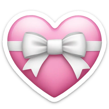 Pink heart with white bow sticker