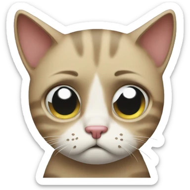 Crying cat very sad cat sticker