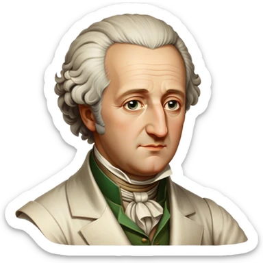 Cinematic Realistic Johann Wolfgang von Goethe Portrait Emoji, depicted as an intellectual literary giant with a thoughtful gaze and refined attire, rendered with detailed textures and warm classical lighting that captures his enduring literary influence. sticker