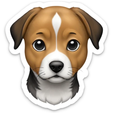 Realistic Mountain cur dog black and white sticker