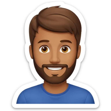 27 year old man, brown hair, beard sticker