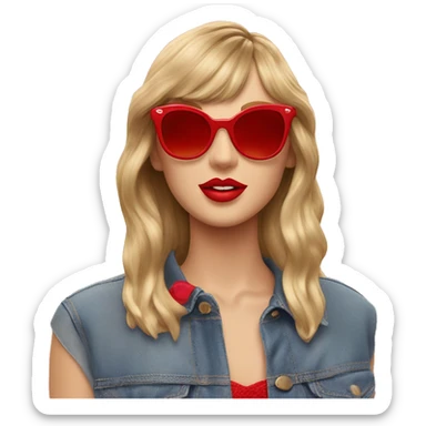taylor swift red cateye sunglasses sticker
