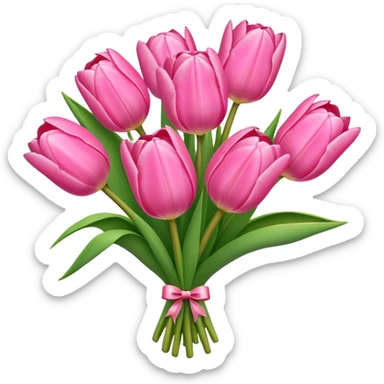 Bouquet of pink tulips sticker