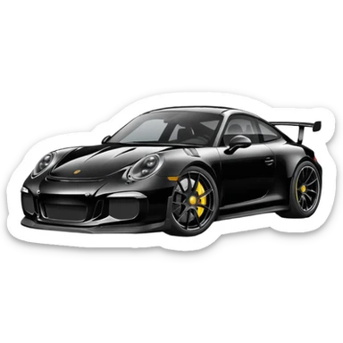 black porsche gt3, black rims sticker