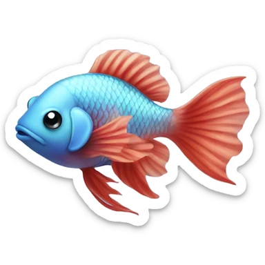 Cute beta fish sticker