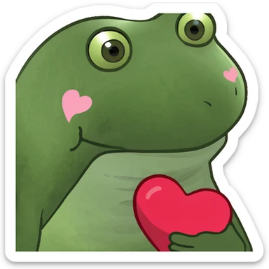 the concept of love, green bufo frog meme sticker