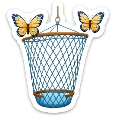 a net for catching butterflies sticker