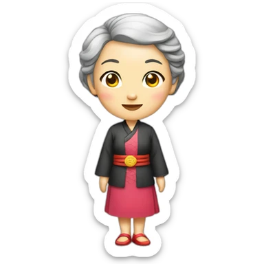 Chinese senior lady wdress traditiona Chinese sticker