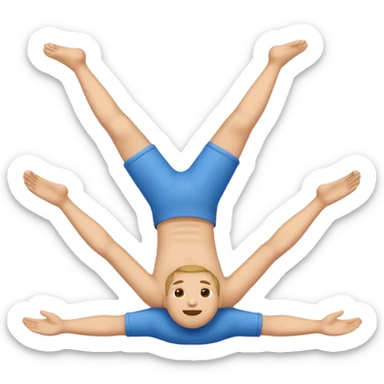 Default Male emoji laying on back with legs up in like V sticker