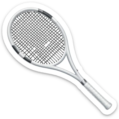 white glass crystal tennis racket sticker