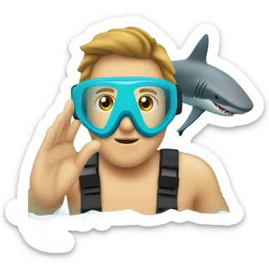 Shark snorkeling  sticker