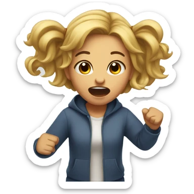 Emoji of a girl shouting the name Khalil sticker