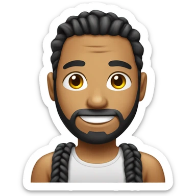 Latin man with braids and a man bun haircut  sticker