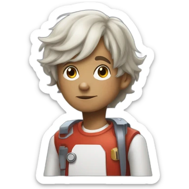 little boy obsessed with doctor eggman robot sticker