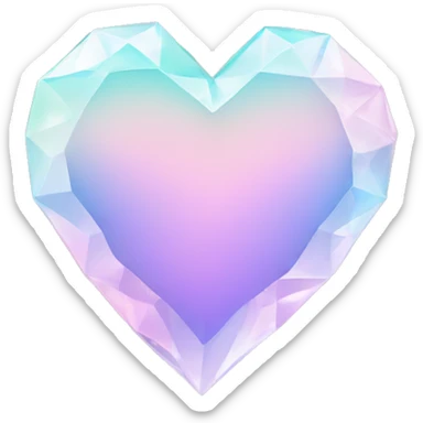 Pastel gradient heart crystal  sticker