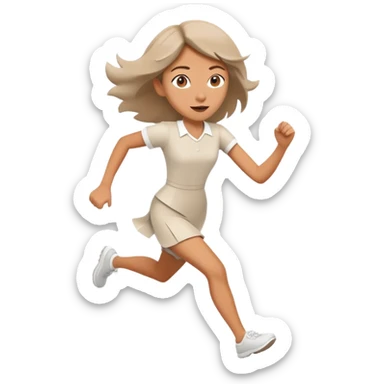 Funny girl running in Paperman style sticker