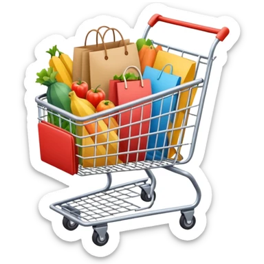 einkaufstüten im einkaufswagen sticker