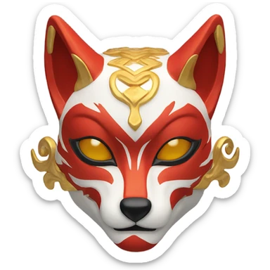 red kitsune mask sticker