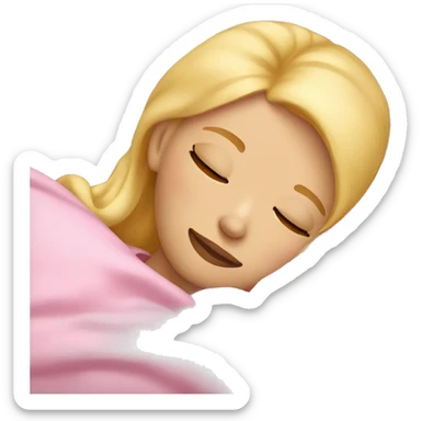girl sleeping pink sheets blonde hair  sticker