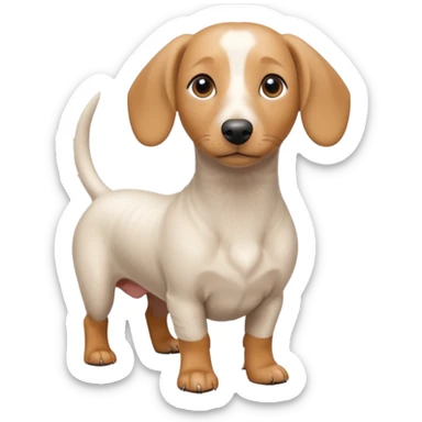 White dachshund sticker