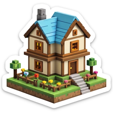 Minecraft house sticker