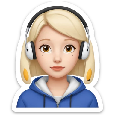 girl wearing an airpod max sticker