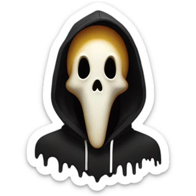 Ghostface from scream with black hoodie sticker