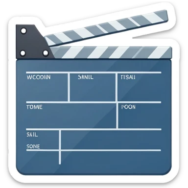 flat design movie slate with geometric shape and one diagonal line sticker