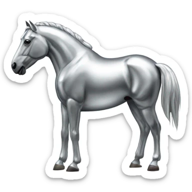 horse made of chrome sticker