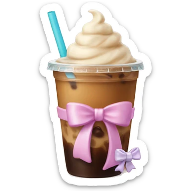 cute iced coffee cup with bows sticker
