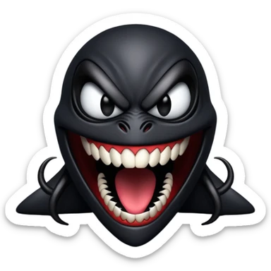 pyramide noir avec sourire de venom sticker