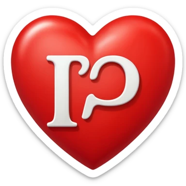 Corazón rojo con la letra P sticker