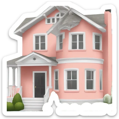 Coraline pink house with white trim  sticker