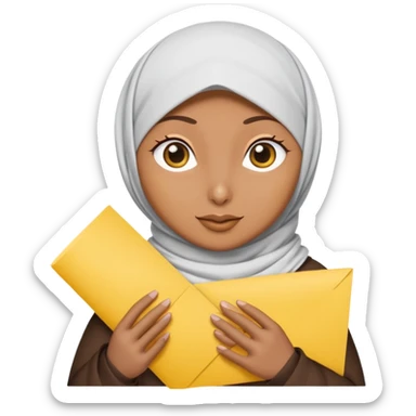 turkey bird wearing a hijab holding a yellow paper sticker
