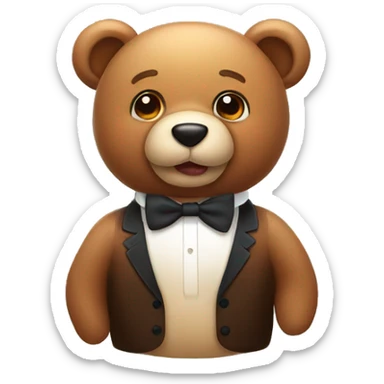 Cute bear with a bowtie sticker