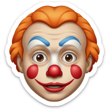 Taking off clown emoji face to reveal truly disappointed face emoji sticker