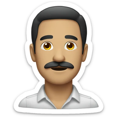 a man with black hair and mustache saluting sticker