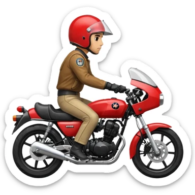 Man riding yamaha rd350 motorcycle sticker