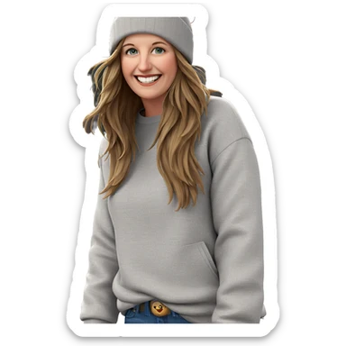 smiling girl in outdoor scene sticker