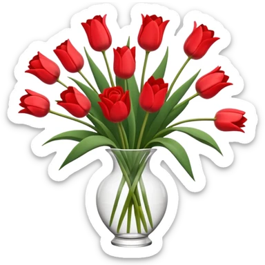 Minimalistic flat vector icon, iOS style, thin black contour on white background. Flower bouquet arranged in a simple vase. Clean, elegant, no text, no shadows.
 sticker