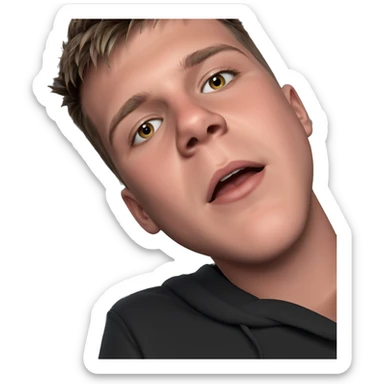 realistic portrait of a boy sticker