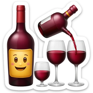 Emojis de vinho vermelho, bolsa, sticker