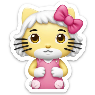 Hello kitty con gestos sticker