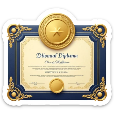 flat diploma certificate with a gold seal sticker