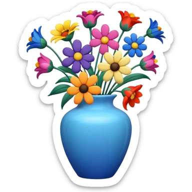 Flowers in a blue vase sticker